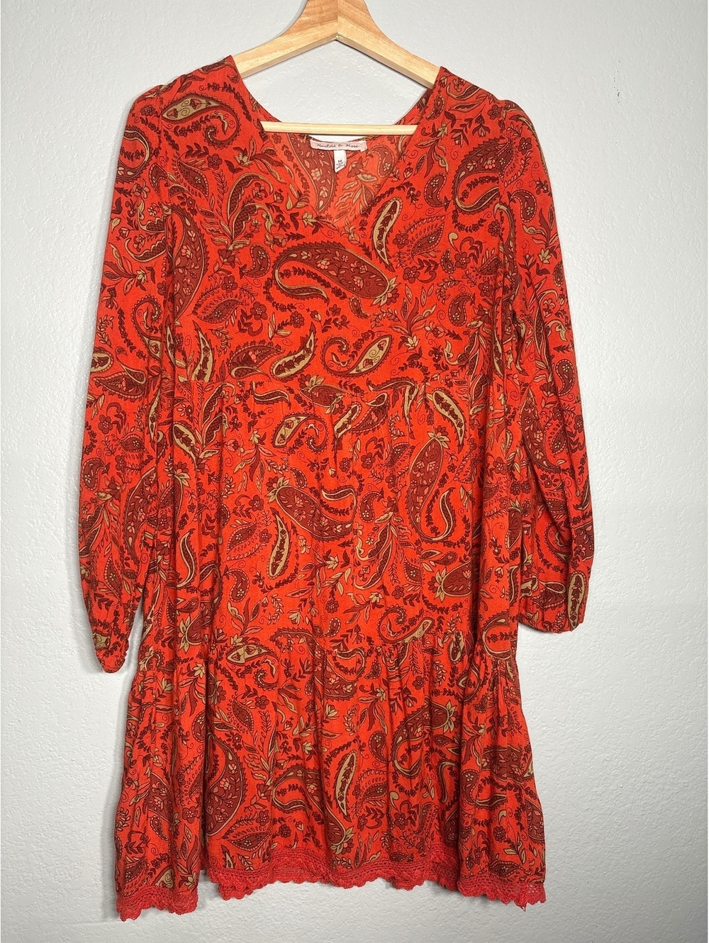 Harlow & Rose orange fall boho paisley M whimsigoth cottage